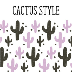 Cactus style Vector Background Pattern Cute