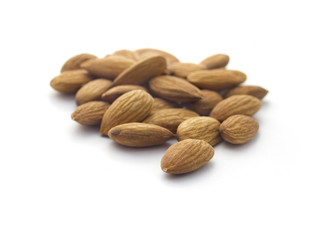 Raw Almonds Isolated on white