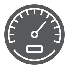Speedometer glyph icon, data and analytics, velocity sign, vector graphics, a solid pattern on a white background, eps 10.