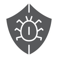 Antivirus glyph icon, security and protection, shield sign, vector graphics, a solid pattern on a white background, eps 10.