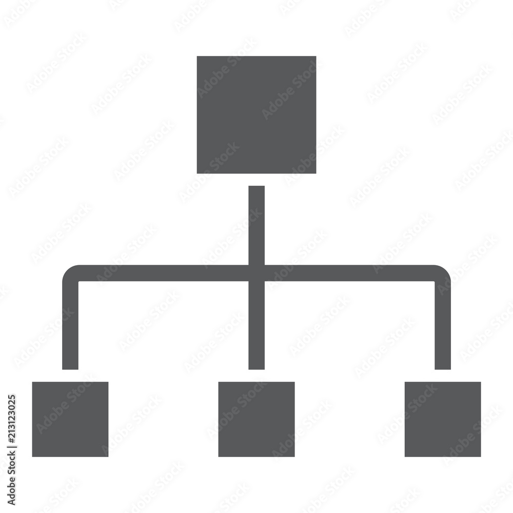 Poster flow chart glyph icon, data and analytics, diagram sign, vector graphics, a solid pattern on a white