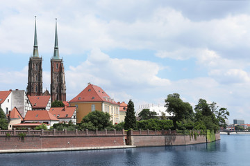 Beautiful view of city near river on sunny day