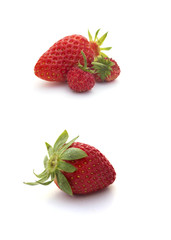 Set of Fresh  Strawberries Isolated on white