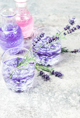 Obraz na płótnie Canvas Lavender rose drink Summer tonik lemonade