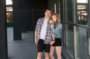 young couple enjoying outdoors