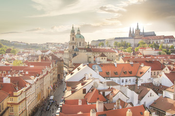 Fototapeta premium Beautiful view of Hradcany, Prague's historic district, Czech Republic