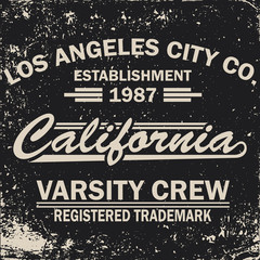 Los Angeles Athletics typography stamp, California t-shirt emblem graphics, vintage sport wear tee print design