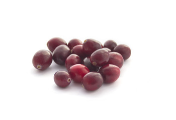 Cranberries isolated on white