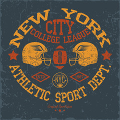 New York Sport wear typography emblem, american football,vintage, college ,superior, sports graphics for t-shirt