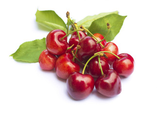 Cherries on white