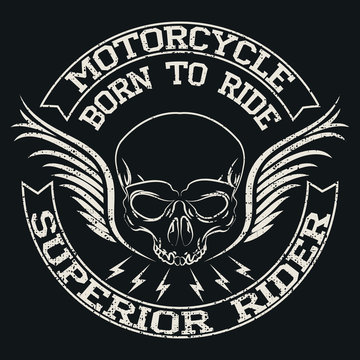 Motorcycle Emblem.Vintage typography design for biker club, For t-shirt or other uses.