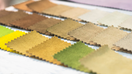 Catalog of multicolored cloth from matting fabric texture background, suede fabric texture, textile industry background with blurred, Colored cotton fabric,Macro, tissue catalog