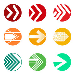 Multicolored abstract arrow icons.