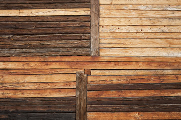 variable rustic wooden log wall background texture