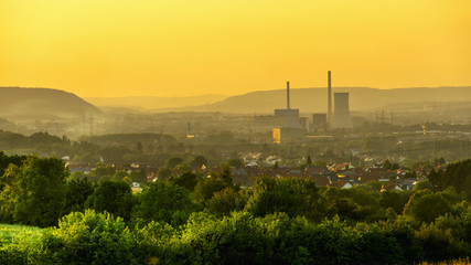sonnenuntergang über Völklingen.