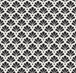 Floral Stylish Seamless Pattern. Geometric Art Deco Vector Leaves Background.