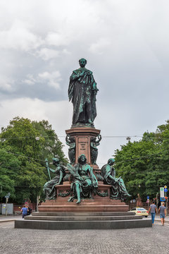 Munich, Germany - June 09, 2018: Maxmonument (1875), statue of Maximillian II, Munich, Germany.