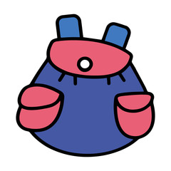 Travel Bag cartoon illustration isolated on white background for children color book