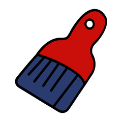 Paintbrush cartoon illustration isolated on white background for children color book
