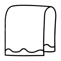 Towel cartoon illustration isolated on white background for children color book