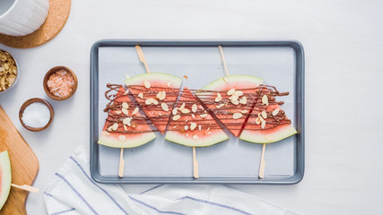 Watermelon with chocolate