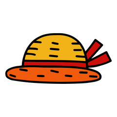 Hat cartoon illustration isolated on white background for children color book