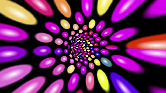 Abstract colorful dots tunnel