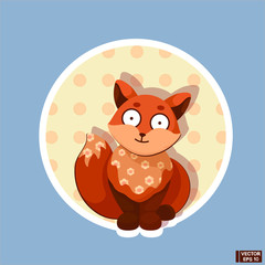 Cut toys red fox cartoon