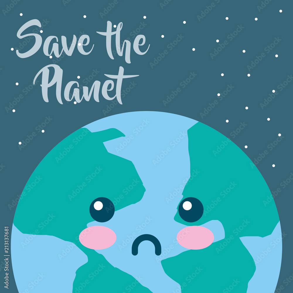 Poster earth hour cartoon