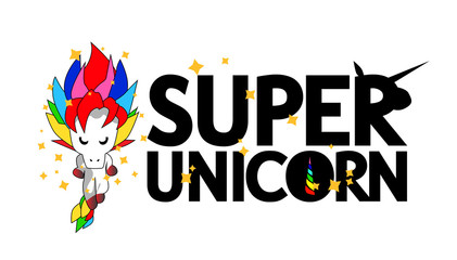 unicorn with stars, cute magical unicorn, sweet kids graphics for t-shirts. vector design