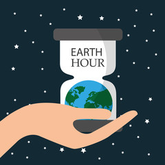 Naklejka premium earth hour cartoon