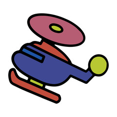 Helicopter cartoon illustration isolated on white background for children color book