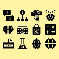 Component, worldwide and questions related premium icon set
