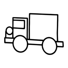 Cute truck cartoon illustration isolated on white background for children color book
