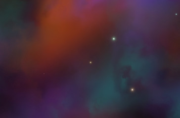 Colorful space nebula. Illustration, for use with projects on science, and education. Plasmatic nebula, deep outer space background with stars. Universe filled with stars, nebula and galaxy