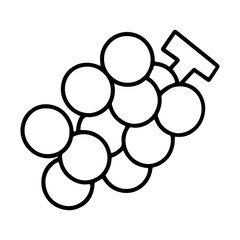 Cute grape cartoon illustration isolated on white background for children color book