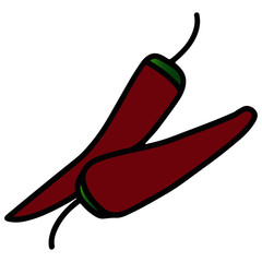 Chilli cartoon illustration isolated on white background for children color book