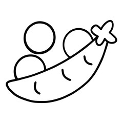 Peas cartoon illustration isolated on white background for children color book