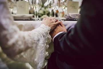 Newly married couple after their wedding.