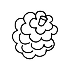 Pine Cone cartoon illustration isolated on white background for children color book