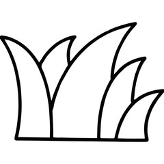 Grass cartoon illustration isolated on white background for children color book