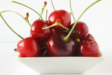 fresh cherry fruit in white background