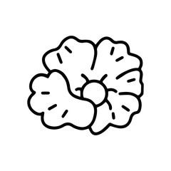 Flower cartoon illustration isolated on white background for children color book