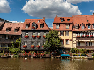 romantische bayerische Stadt Bamberg in Oberfranken mit romantischen Häusern