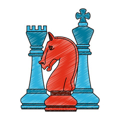 Chess game pieces vector illustration graphic design