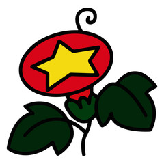 Flower cartoon illustration isolated on white background for children color book