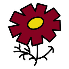 Flower cartoon illustration isolated on white background for children color book