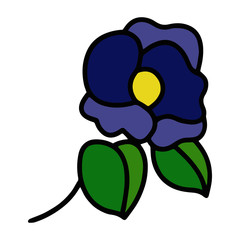 Flower cartoon illustration isolated on white background for children color book