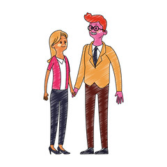 Cute and elegant couple vector illustration graphic design