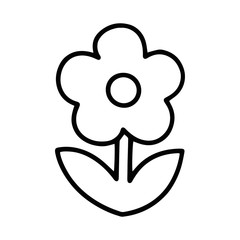 Flower cartoon illustration isolated on white background for children color book